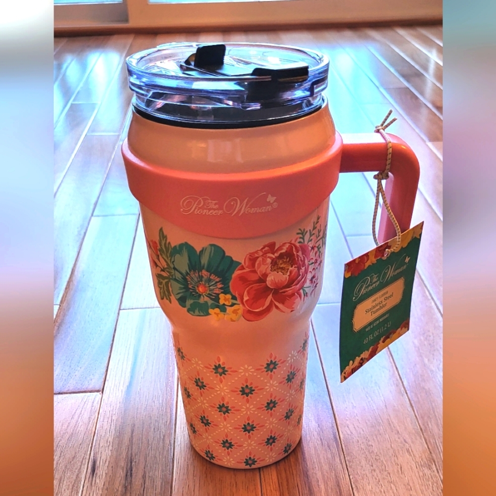 COPY - Pioneer Woman: Floral Travel Mug - Pink and Blue